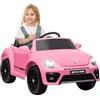 AIYAPLAY auto elettrica per bambini 12V auto per bambini con telecomando 2.4G, musica, clacson, auto elettrica con luci LED, connessione USB/MP3, 3-5 km/h, per bambini 3-5 anni, rosa