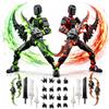 CANRNYACBZ 2 pezzi T13 Action Figure Set (montaggio completato), barra multipla stampata 3D, Lucky 13 Robot Action Figure Dummy, Titan 13 Action Figure, decorazioni per desktop per amanti del gioco, nero, verde