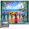 Tucocoo Puzzle con faro costiero, 1000 pezzi, Bibbia cristiana rustica finestra fiore arte puzzle per adulti colorato floreale ispirato al mare opere d'arte fai da te puzzle rilassanti per la decorazione
