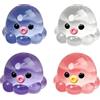 PRVCFZ 4 pezzi Squishy Octopus, Squishy Octopus, Carino Squishy Meduse, Soft Jelly Fish Squishy portatile adatto per ufficio, classe e viaggi (bianco, blu, viola, rosa)