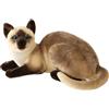 Hilai Peluche di Gatto Siamese 12 Pollici Postura sdraiata realistica di Gatto Siamese Animale di pezza Bambola Traspirante e Delicata sulla Pelle Peluche ripiene di Cotone