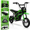 TOYSCAR Moto Elettrica per Bambini 24V Raptor X motore da 350W Ruote Gonfiabili Freno a Disco Sedile Pelle Fino 23KM/H Portata 63KG Moto per Bambini da 5 a 10 Anni (Verde)