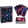 Generic Mazzo di tarocchi al neon, 8,9 x 6,3 x 1,67 cm, carte di tarocchi di carta portatili, famiglia, feste, giochi, predizione della, casa, principianti, collezionisti, intrattenimento