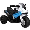 HOMCOM Moto Elettrica per Bambini 18-36 Mesi con Licenza BMW, 6V Motorino Elettrico per Bambini con 3 Ruote, Fari, Musica, 2.5 km/h, Max 20kg, Blu
