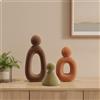 3 Pezzi Scultura Non Rappresentativa Astratto Soprammobile Moderno Elegante