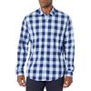 Amazon Essentials Camicia in Popeline a Maniche Lunghe Slim Uomo, Blu Buffalo Check, XXL