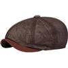 ATEUXOL Coppola Uomo Estiva Berretti da Strillone Casual Traspiranti in Maglia Tinta Unita Uomo Cappelli Pittore Berretto Ottagonale Primavera Estate Cappello Berretti Hip-Hop