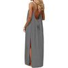 hehiy Vestiti Estivi Donna di Lino con Schiena Scoperta Vestito da Spiaggia Boho Chic Abito Lungo con Spalline Sottili Elegante Abiti Cerimonia Donna Caftano Scollato Senza Maniche Taglie Forti con Cordino