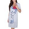 Mija Arts Mija - Camicia da Notte 2 in 1 Cotone Premaman/Allattamento/Allattamento al Seno 2050 (IT 46, Blu Marino)