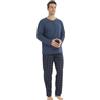 BEGIANT Pigiama invernale da uomo con maglia Henley termica a maniche lunghe e pantaloni a quadri in flanella in micropile pigiama da uomo