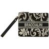 Braccialini Milly Pochette in similpelle e tessuto perfetta come bag-in-bag per organizzare la tua borsa o come clutch da polso per un look serale essenziale e ricercato.