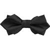 Elerevyo Papillon da uomo con punta a diamante pre-legate, farfallini dal colore uniforme per matrimoni formali, Nero , Taglia unica