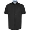 D555 Camicia a maniche corte James Basic Oxford da uomo, taglie forti, in 5 colori, da 2XL a 6XL, Nero , 3XL