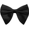 LJBFNN Papillon oversize da uomo, clip on pre legato nero smoking grande raso regolabile grandi papillon per banchetti di nozze, nero, 3.54' x4.72'