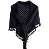 Nzoike Elegante scialle all'uncinetto a mano, elegante scialle pashmina in tinta unita, per abito Cheongsam da donna (nero)