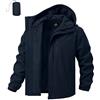 heekpek Giacca Estiva Uomo Impermeabile Antivento Leggera e Comprimibile con Tasche Multiple Ideale per Escursionismo Cappuccio Regolabile,Blu navy,M