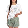 sarcia.eu Pigiama Cotone da Donna, Pigiama Estivo, Due Pezzi (Stitch, Hello Kitty, Marie, Bambi, Lion King, Minnie, Mickey) con Maniche Corte (IT, Testo, XXS, Regular, Regular, Bambi Thumper)