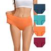 INNERSY Mutande da donna a vita alta, slip in cotone, mutandine morbide da donna, confezione da 4
