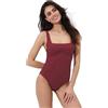 Lovable Costume Intero con Ferretto | Scollo Squadrato, Tessuto Jacquard Strutturato e Alta Copertura con Schiena Dritta | Sostegno e Modellazione | Embellished Jacquard Donna, Rosso Tibetano 36B - 4B