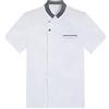 LOVIVER Giacche da chef Tuta con bottone automatico Camicia traspirante professionale Manica corta Top Abbigliamento da cuoco Abbigliamento da lavoro per, XXXL, Bianco