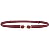 ESMENATZLS Cinture di Cuoio Genuino Skinny Per Le Donne Sottile Cintura In Pelle Vernice Con Fibbia Oro Per Il Vestito, Rosso vinaccia, 92 cm