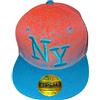 Generico Cappello New Y Azzurro e Arancione Lettere Azzurre Moda Uomo Berretto New Era Sport Taglia 7 1/4 58cm Gadget Accessorio Idea Regalo Uomo Donna Bambino