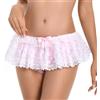 Satini Slip Sissy Vintage Tulle Ricamato, Rosa Pastello, M