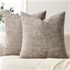 Topfinel Federe Cuscini Divano 45x45 cm Set Di 2 Color Kaki，Federe Cuscino Letto, Decorazioni Casa, Tessuto Ciniglia Fodera Decorativa Per Da Con Cerniera Nascosta Adatta Divano Letto Giardino