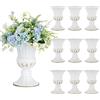 Sziqiqi Piccoli Vasi in Metallo Bianco, 10 Pezzi Vaso per Tromba per Centrotavola di Casa Decorazione, Vasi per Fiori per Cerimonia di Anniversario Matrimoni Ufficio Soggiorno Camera e Cucina, 23cm