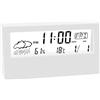 Walopola Sveglia Da Tavolo Notte, Orologio Da Scrivania Digitale a LED con Display Di Temperatura E Umidità, Trasparente, 12/24H