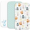 Sweety Fox Lenzuola Next To Me 3-in-1 - Lenzuola Culla Cododo con Angoli (Set da 2) + 1 Coprimaterasso Impermeabile con Elastico - 50 x 83 cm - Per Culla Co-sleeping, Lettino - Bimbo e Bimba - Volpe