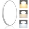 FUPE Plafoniera LED Soffitto 42W Lampada da Soffitto Rotonda 4500lm 50cm con Gancio di Sicurezza per Installazione Facile CCT 3 Temperature Colore per Camera da Letto Corridoio Cucina Seminterrato