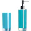 Excelsa SPA Portaspazzolino e Dosatore per sapone liquido, Azzurro