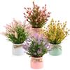 CYIOU Piantine Finte Decorative con Vasetto Mini Fiori Finti da Esterno