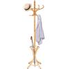 RELAX4LIFE Appendiabiti da Terra con Portaombrelli, Legno Massello, Attaccapanni Alto 184 cm, con 8 Ganci e Piedini, Stand Appendiabiti per Ingresso, Corridoio, Entrata