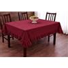 Corredocasa Copritavolo in Tela di Canapa Tinta Unita con Balza Volantino, Made in Italy - Tovaglia Arredo in Poliestere Resistente e Facile da Lavare - Copri Tavolo per Cucina e Sala Pranzo (140x140, Bordeaux)