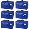 VENO Set da 6 Borse per traslochi extra grandi con cerniere e maniglie per il trasporto, scatole trasloco resistenti per risparmiare spazio (Blu, Set da 6)