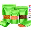 Plaphy 100 Sacchetti in Alluminio Stand Up con Finestra e Zip,Verde,10x15cm | Buste Doypack Richiudibili per Alimenti, Sacchetti Mylar Ermetici per Confezionare e Conservare Caffè, Tè, Caramelle, Spezie