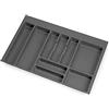 Emuca - Portaposate per cassetto da cucina Vertex/Concept 500, modulo 800 mm, Spalle 16mm, Plastica, grigio antracite