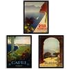 Nacnic Set di 3 Stampe artistiche. Poster vintage. Manifesti pubblicitari del mondo, Italia. Italy. paesaggi italiani, Riva Torbole, Capri, Alassio