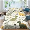 NLAESGHOG dinosaur kidsSet Di Copripiumino microfibra morbida 3 Pezzi stampa 3D con cerniera cartoon cute style copripiumino con federe traspirante ultra morbido for ragazze Double（200x200cm）