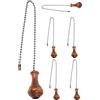 SHINEOFI Set 6 Estensori in Legno Massello per Catena di Trazione Ventilatore da Soffitto, Cordino Decorativo Vintage Perline, Prolunghe Compatibili per Camera da Letto e Soggiorno