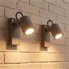 MAKA change your life quality MAKA Set 2 Applique da Esterno GU10 IP44, Lampada da Parete Esterno Orientabile in Alluminio, Faretto Parete Moderno per Balcone Giardino Terrazzo (Marrone)