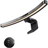 Quntis 45 cm Luce Monitor Curva, Lampada Monitor Touch & Telecomando | Oscuramento Automatico, Luminosità Regolabili, 3000K-6500K, Ra＞95, 900 lux, Adatto a Monitor Curvi 17-34, Nero