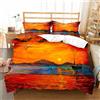 Tomifine Copripiumino Colorato 3 Pezzi Arte Astratta Copripiumino Paesaggio Set Di Biancheria da Letto Moderna con Cerniera Per Bambini Ragazze Adulti (Doppio 200x200 cm,Rosso)