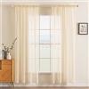 MIULEE Tende Voile Trasparenti con Passanti per Camera da Letto Soggiorno Tende per Letto Matrimoniale con Occhielli per Finestre Moderne 2 Pannelli Eleganti Casa 140X145 CM Giallo