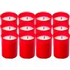H HANSEL HOME Set de 12 Candele Votive per Rituali Rossa 6.5 x 5 cm, Candele a Colonna Decorative di Piccolo Taglia, Lumini Rossa Lunga Durata 24 ore