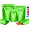 Plaphy 100 Sacchetti Mylar in Alluminio Stand Up Richiudibili,Verde,10x15cm | Buste Doypack Ermetiche Opache per Alimenti, Sacchetti con Zip per Confezionare e Conservare Caffè, Tè, Caramelle, Spezie