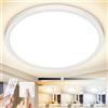 Uwithm Plafoniera LED Soffitto Dimmerabile 24W 2400LM con Telecomando IP44 Ø30cm