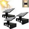 DISCORAMA APPLIQUE DA ESTERNO CON PANNELLO SOLARE 120 LUMEN, LED RICARICA SOLARE LUCE FREDDA 3000K, ILLUMINAZIONE ESTERNA DA GIARDINO APPLIQUE DA PARETE CON PANNELLO SOLARE (X3)